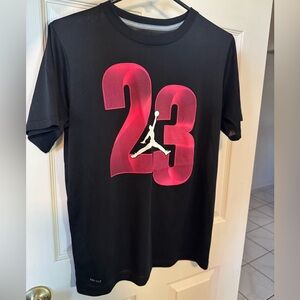 Jordan Black Tee with Pink and White Accents